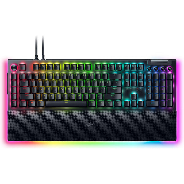 Razer BlackWidow V4 Pro Wired Mechanical Gaming Keyboard: Green Switches Tactile & Clicky - Doubleshot ABS Keycaps - Command Dial - Chroma RGB - Magnetic Wrist Rest Snap Tap