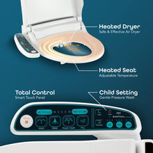 BidetMate 2000 Series Electric Bidet Toilet Seat with Unlimited Heated Water, Side Controls, Deodorizer, Warm Air Dryer - Self-Cleaning - Elongated Electric Bidet Attachment for Toilets