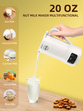 BUAIAHUG 20oz Nut Milk Maker Machine - Multi-Functional Automatic Almond with 10 Blades, Plant-Based, Oat, Soy, and Dairy Free Beverages 12 Hours Timer/Auto-clean/Room Temp/Keep Warm/Boil, White