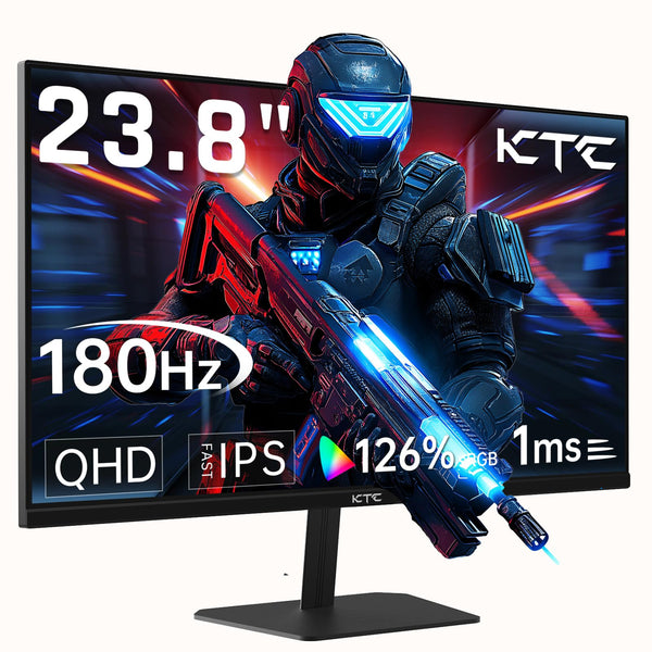 KTC 24 Inch 180Hz Gaming Monitor, 2K QHD Fast IPS PC Gaming Monitor, 1440p 1ms Computer Monitor 144Hz, G-Sync and FreeSync Compatibility, HDR Support, HDMI Displayport, VESA, Q24T09