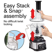 Hamilton Beach Professional Stack & Snap Food Processor & Veggie Spiralizer for Slicing, Shredding and Kneading, Extra-Large 3