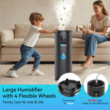 Humidifiers for Large Room Home Bedroom 2000 sq.ft. 17L/4.5Gal Large Humidifier with Extension Tube & 4 Speed Mist,Top Fill Wholehouse Humidifier with 360°Nozzle for Plant Commercial Greenhouse(Black)