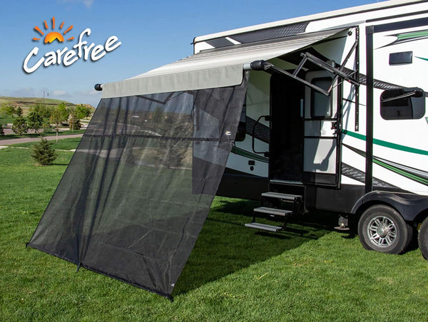 Carefree Of Colorado Drop RV Awning EZ ZipBlocker - Black Mesh RV Awning Shade Screen, Canopy Sun Blocker, Camper Accessory for Front Patio (19' x 9')