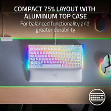 Razer BlackWidow V4 75% Mechanical Gaming Keyboard: Hot Swappable Design - Compact & Durable - Orange Tactile Switches - Chroma RGB - Roller & Media Keys - Wrist Rest Snap Tap - White