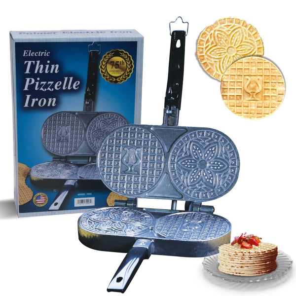 C. Palmer Extra Thin Pizzelle Iron, Model 7500, Electric Pizelle Maker, Made in America