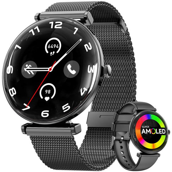 Smart Watches for Men Women [Calls/2 Bands/Metal Thin Body] for Android iPhone Samsung Compatible,1.43" Micro-Spherical AMOLED Screen,IP68 Waterproof Sports Watch Sleep/Heart Rate Monitor Pedometer