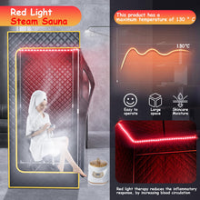 ANLIK Red Light Portable Steam Sauna for Home,1 Personal Sauna Box for Home Spa, 1300W 3L Steamer, Full Body Sauna Tent, Home Sauna SPA, 2.62’ x 2.62’ x 5.9’FT (Yellow)