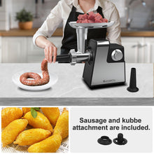 XFCNIKOU Electric Meat Grinder, Sausage Stuffer Maker, Heavy Duty Stainless Steel Meat Mincer 2800w Max With 2 Blades, 3 Plates, Sausage Tube And Kubbe Kit For Home Kitchen Use