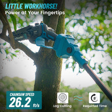 Seesii PS600 2-in-1 Electric Pole Saws for Tree Trimming, 6 Inch Mini Chainsaw Cordless with Extension Pole, Battery Powered Pole Chain Saw, Tree Trimmer Limb Branch Cutter Pruner with 2 Battery