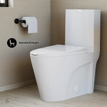 Swiss Madison SM-1T254 St. Tropez One Piece Toilet Dual Tornado Flush 0.8/1.28 GPF with Soft Closing Seat, Comfort Height