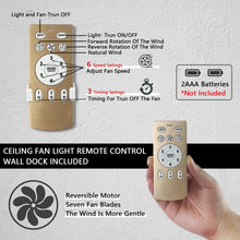 Gold Caged Ceiling Fans with Lights and Remote Control 6-Speed Reversible Noiseless Motor 18