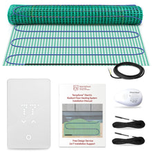 WarmlyYours Heated Floor Mat Kit 2 x 12 ft. - Electric Radiant Heating System for Fast, Even Warmth Under Tile, Stone - with nTrust 2.0 LED Touch Thermostat (TempZone Easy Mat)