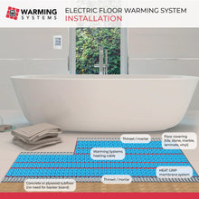 Warming Systems - 20 Sqft 240V Electric Radiant Floor Heating System – Includes Heating Cable, Membrane, Programmable Thermostat, and Under Tile Heater