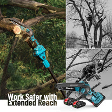 Seesii PS620 2-in-1 Electric Pole Saws: 6 Inch Mini Chainsaw Cordless with Extension Pole, 2Pcs Batteries, Brushless Chain Saw for Limb Branch Cutter, Battery Tree Trimmers Pruner,16Ft Long Reach