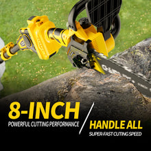 2-in-1 Cordless Pole Saw, 8 Inch Brushless Pole Chainsaws Compatibility with DEWALT 20V MAX Battery, 8 lb Lightweight, Auto Oiling, 14.8 FT MAX Extension Pole Saws for Tree Trimming