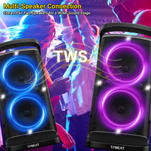 QxbJoy Portable Bluetooth Party Speaker: 160W Peak Powerful Loud Sound Deep Bass Wireless Boombox Large Subwoofer 15 Hours Battery Life Fast Charging with Led Light Show for Outdoor Camping Backyard