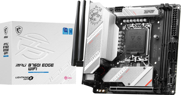 MSI MPG B760I Edge WiFi Gaming Motherboard (Supports 12th/13th/14th Gen Intel Processors, LGA 1700, DDR5, PCIe 5.0, M.2, 2.5Gbps LAN, USB 3.2 Gen2, HDMI/DP, Wi-Fi 6E, Bluetooth 5.3, Mini-ITX)