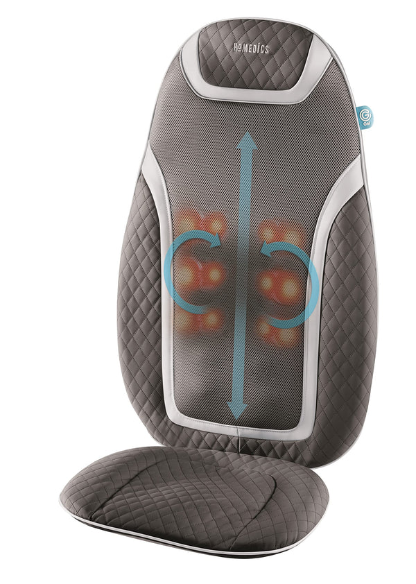 HoMedics Massage Cushion with Heat - Gentle Touch Portable, Adjustable Gel Massager