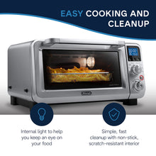 De'Longhi Air Fry Oven, Premium 9-in-1 Digital Air Fry Convection Toaster Oven, Grills, Broils, Bakes, Roasts, Keep Warm, Reheats, 1800-Watts + Cooking Accessories, Stainless Steel, 14L, EO141164M