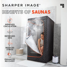 Sharper Image® Steamer Sauna Portable Spa – Steam Generator, Foot Pad, & Folding Chair| Perfect for Indoor Full Body Wellness & Recovery| at Home Sauna Tent Sauna Box| Personal Sauna Gift Set