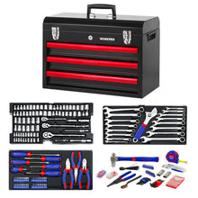 WORKPRO 408-Piece Mechanics Tool Set, General Household Home Repair Tool Kit with 3-Drawer Heavy Duty Metal Box, Hand Tool Kit Set 1 Pack