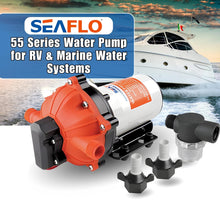 SEAFLO 55-Series Diaphragm Pump - 12V DC, 5.5 GPM, 60 PSI with Heavy Duty Pressure Switch | Self-Priming, Quiet Operation, 4-Year Warranty | Ideal for RV, Marine, and Off-Grid Water Systems