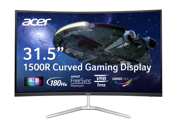 Acer Nitro 31.5" FHD 1920 x 1080 1500R Curved PC Gaming Monitor | AMD FreeSync™ Premium | Up to 165Hz Refresh | 1ms VRB | VESA Mountable | 1 x Display Port 1.2 & 2 x HDMI 1.4 | EDA320Q PBIIPX