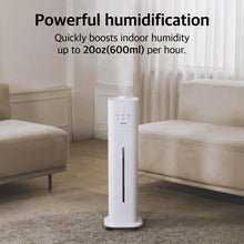 Pureal Tower Humidifier, 2.6Gal(10L) on Wheels, 3 Stage Warm&Cool Mist, Last 83 Hours, Large Room Bedroom with Mood Light, Humidity Setting, 12Hr Timer, 360°Nozzle