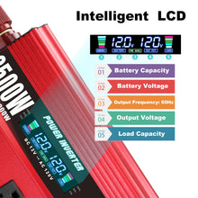 Cantonape 2500W Power Inverter 12V to 110V DC to AC with LCD Display, Remote Controller 4 x AC Outlets and 4 x 3.1A USB Car Adapter for Car Truck Boat RV Solar System