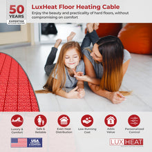 LuxHeat 10sqft Electric Radiant Floor Heating System - 120v Heated Floor System Includes UWG4 WiFi Programmable Thermostat w/GFCI, Uncoupling Membrane for Under Tile, Cable, Monitor & Sensor