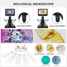 Andonstar AD246S-P HDMI Digital Microscope with 7'' Screen, 4000x 3 Lens 2160P UHD Video Record, Coin Microscope for Error Coins, Biological Microscope Kit for Adults and Kids, Prepred Slides