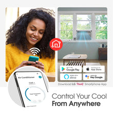 LG LW1025RSMX Window Conditioner, Wi-Fi Enabled w/Remote, 450 Sq.Ft, 4-Way Air Deflection, 3 Cooling and Fan Speeds, 115V, 10000 BTU, White