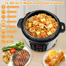 CAZACHEF 8qt stainless steel Pressure Cooker | 24-hour Presetting electric rice cooker, 14 in 1 slow cooker with temperature control | LED Multifunction Steamer, Food Warmer with nonstick pot