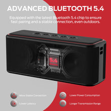 Monster Shock Plus Bluetooth Speaker, Portable Speaker with 30W Loud Stereo Sound, Bluetooth 5.4, TWS Pairing, 15H Playtime, Support AUX/TF Card, IPX6 Waterproof Wireless Speakers for Outdoor, Home