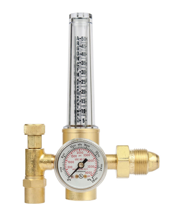 Victor Technologies 0781-2723 HRF-1425-580 Light Duty Flow Meter Cylinder Nitrogen/Argon/Helium Regulator, 50-38 SCFH Flow Range, 25 psig Outlet Pressure