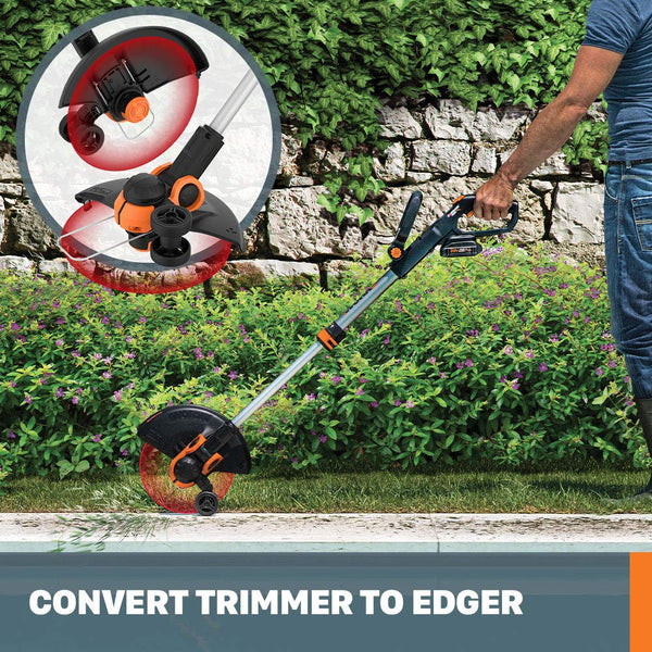 WORX WG545.1 20V Power Share AIR Cordless Leaf Blower & Sweeper & String Trimmer Cordless 3.0 20V PowerShare 12" Edger & Weed Trimmer (2 Batteries & Charger Included) WG163