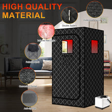 Portable Steam Sauna Box with Infrared Red Light for Home Relaxation, 660nm Red Light Therapy Lamp Personal Full Body Sauna Spa Tent with 3.0L 1100W Steamer, Remote Control, Folding Chair Indoor Use