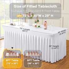 Htper 8pk Spandex Tablecloth for 6 Foot Rectangle Tables, Wrinkle Free Stretch Table Cloths 6ft Fitted Table Cover Desk Skirt for Parties Weddings Birthday Banquet Baby Shower