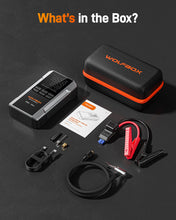 WOLFBOX 3000A Jump Starter with Air Compressor, 16000mAh&160PSI Portable Car Battery Jump Starter with 65W Fast Charge, 12V Battery Pack (8L Gas 6L Diesel Engine) with Boost, Light and Jumper Cables