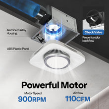 VIVOHOME Quiet Register Booster Fan 4'' x 10'' with Intelligent Thermostat 10-Speed Remote Control Bathroom Exhaust Fan with Light, Max 140 CFM 1.0 Sone Shower Ventilation Fan