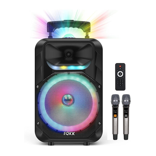 Updated Karaoke Machine for Adults and Kids Portable Bluetooth Speaker with 2 Wireless Microphones New 10" Subwoofer PA System Karaoke Speaker Machines with DJ Light for Outdoor Party