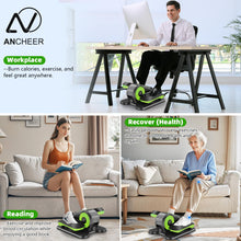 ANCHEER Under Desk Elliptical Machine, Foot Exerciser While Sitting, Ellipse Leg Exerciser for Seniors with 12 Adjustable Speeds, Exercise Equipment for Home,Green