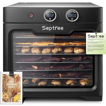 Septree Commercial Large 8 Trays Food Dehydrator machine, 8 Stainless Steel Trays Hold 10lb Raw Meats with 8.8ft² Drying Space,24H Timer,190°F Temperature Control, for Herbs, Meat, Fruit, Dog Treats