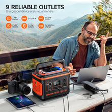 Giomre Portable Power Station, 297Wh Backup Lithium Battery Generator with 600W AC Output and 100W Fast Charging, Solar Generator for Outdoors Camping, Travel Emergency, Home Blackout