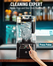 WantJoin Professional Commercial Blender With Shield Quiet Sound Enclosure 2200W Industries Strong and Quiet Professional-Grade Power, Self-Cleaning, Black