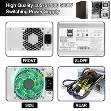 LXun Upgrade L05757-800 901759-013 500W Switching Power Supply Compatible with HP EliteDesk Z2 G4 800 880 600 G3 G5 DPS-500AB-32 A 795-0003UR PA-4501-1 L07304-003 901759-001 DPS500AB32 Power Supply