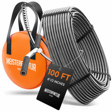 Meisterfaktur drain snake 3.0 [100 FT] - extremely long - Ideal plumbing snake for heavy & deep blockages - The drain auger for real do-it-yourselfers! (100 FT - 1/2 inch)