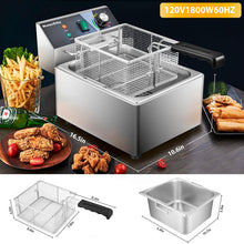 WaterElfo Deep Fryer With Basket 9L/9.5QT Home Use Small Deep Fryer 1800W Commercial Deep Fryers For Kitchens And Dining Rooms With Thermostat Stainless Steels 120V