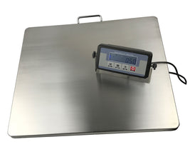 Angel USA Extra Large 22 inch by 18 inch Platform Stainless Steel 400lb Heavy Duty Digital Postal Shipping Scale, Powered by Batteries or AC Adapter, Great for Floor Bench Office Weight Weighing