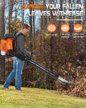 Getell 80cc Gas Backpack Leaf Blower, 900CFM 206MPH 2-Stroke Engine, Heavy-Duty Leaf & Snow Blower for Lawn, Garden & Commercial Use (850 EZ)